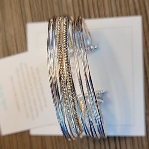 Stella & Dot Rhett Cuff Silver NIB